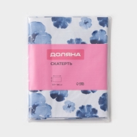Скатерть на стол &laquo;Фиалки&raquo; Доляна 137&times;180 см, сине-белая