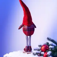 Фигура текстиль &laquo;Гном в красном&raquo; 55 см, 1 LED, от батареек AG13&times;3, свечение тёплое белое