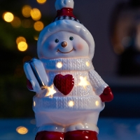 Светодиодная фигура "Снеговичок в свитере" 13.8х6х7, 1 LED, LR44x3(в компл.), Т/БЕЛЫЙ