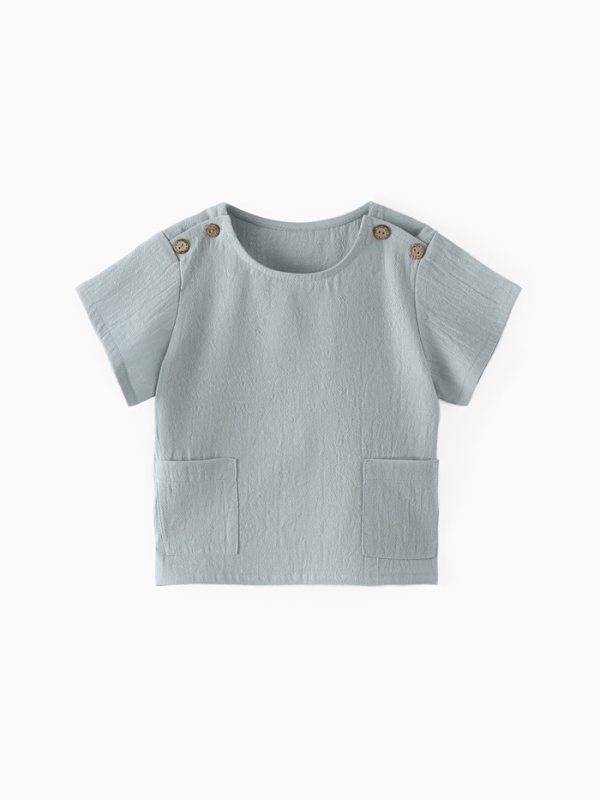 Рубашка (футболка) детская MINAKU, цвет серый, рост 80-86 см