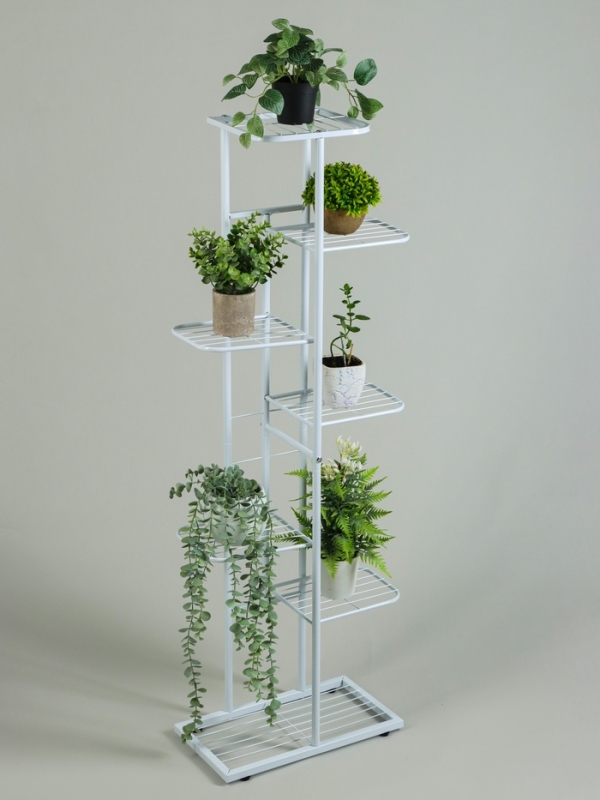 Подставка для цветов Greengo, 7 полок, 43 &times; 22 &times; 126 см, напольная, металл, белая