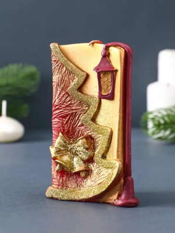 Свеча фигурная "Рождественская" 7,5х4х12 см, цв. золотой