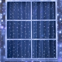 Гирлянда &laquo;Занавес&raquo; 2 &times; 9 м, IP44, УМС, белая нить, 1800 LED, свечение белое, мерцание, 220 В