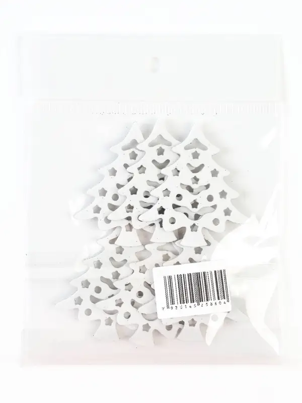 Декор "Серебряные елочки", набор 6 шт.