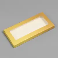 Подарочная коробка под плитку шоколада, с окном, золотая, 17&times;8&times;1.4 см