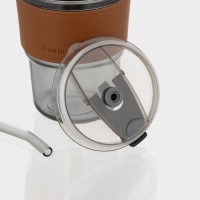 Стакан стеклянный с крышкой и трубочкой &laquo;Вида&raquo;, 350 мл, цвет МИКС