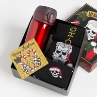 Новогодний подарочный набор термос и носки KAFTAN Skull, р. 41-44 (27-29 см) Новогодний подарочный набор термос и носки KAFTAN Skull, р. 41-44 (27-29 см)