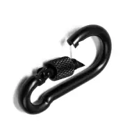 Карабин монтажный с фиксатором ТУНДРА krep, DIN5299D, 5&times;50 мм, черный, 1 шт.