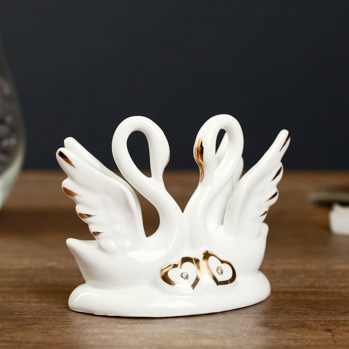 Фигурка под фарфор &laquo;2 лебедя изящество&raquo;, стразы, 10&times;5&times;9 см