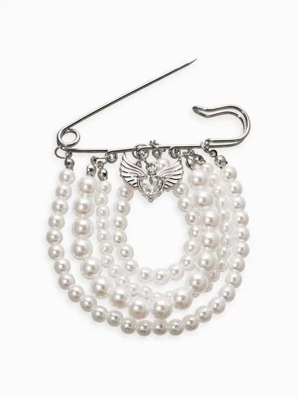 Булавка "Жемчужная россыпь", l=6.5, d=5+6+8 цвет белый в серебре