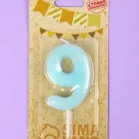 Свеча в торт &laquo;Цифра 9&raquo;, светящаяся голубая, 9 см