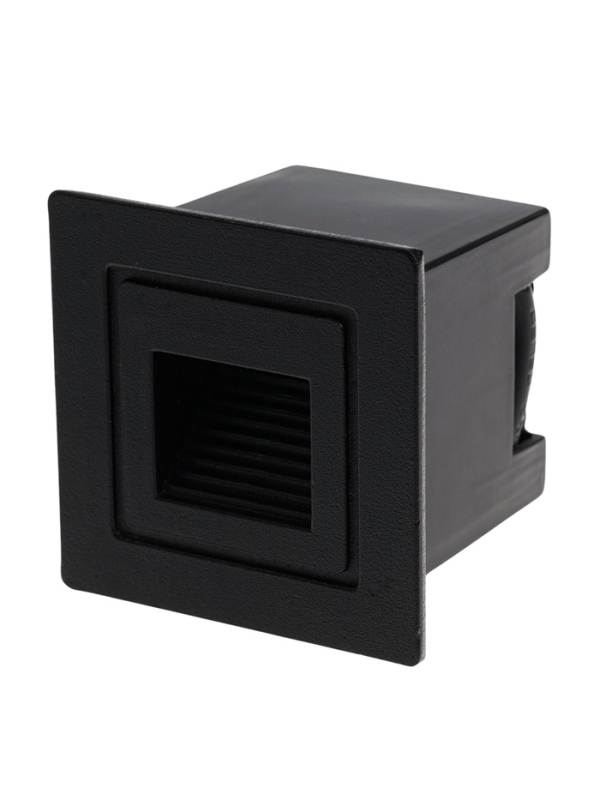 Встраиваемый светильник для лестницы, IP65, 3 Вт, 6500К, 48x48, квадрат, черный