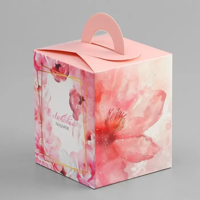 Коробка для 1 капкейка,&laquo;С Любовью&raquo;, 9.2&times;9.2&times;11.1 см