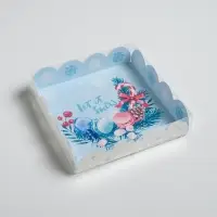 Коробка для кондитерских изделий с пластиковой крышкой &laquo;Морозное утро&raquo;, 13 х 13 х 3 см