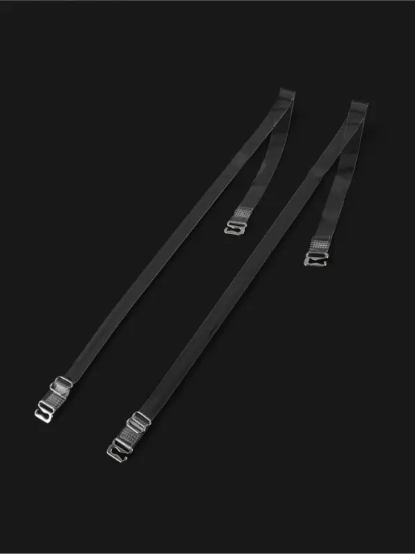 Лямки для бюстгальтера, силиконовые, фурнитура металл, 1 см, 37 см, пара, прозрачные