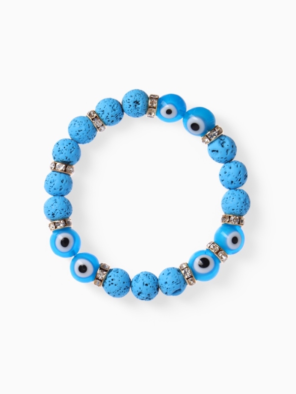 Браслет-оберег «Лава» глазик, голубой в золоте Браслет-оберег «Лава» глазик, голубой в золоте