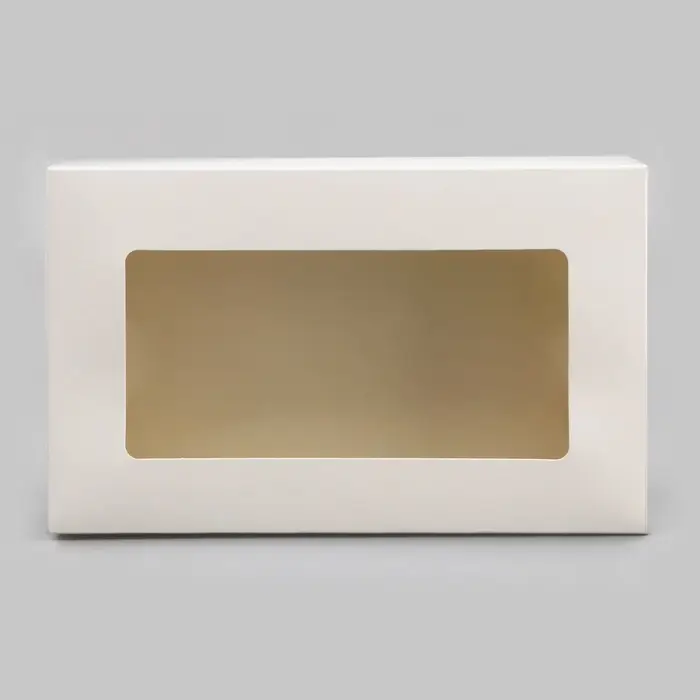 Упаковка для продуктов с окном, белая, 23&times;14&times;6 см, 1.9 л