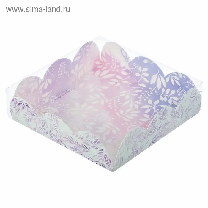 Коробка для печенья, кондитерская упаковка с пластиковой крышкой, &laquo;Хорошего настроения&raquo;, 10.5 х 10.5 х 3 см