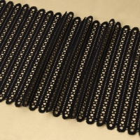 Кружевная эластичная ткань, 190 мм &times; 2,7 &plusmn; 0,5 м, цвет чёрный