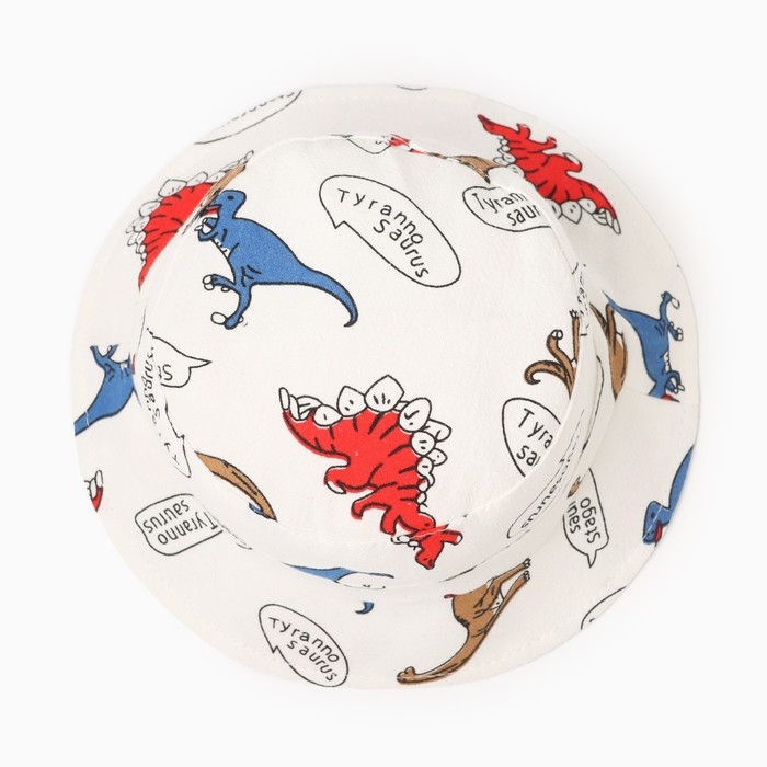 Панама детская MINAKU "Динозавры", цвет белый, р-р 49-50