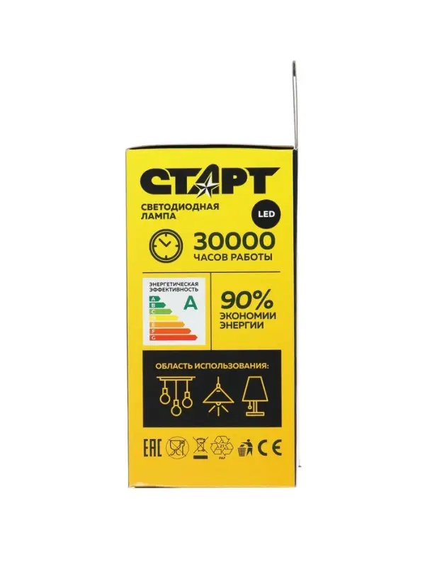 Лампа светодиодная СТАРТ, 25 Вт, Е27, А60, 2700К, 1600 Лм, теплый свет