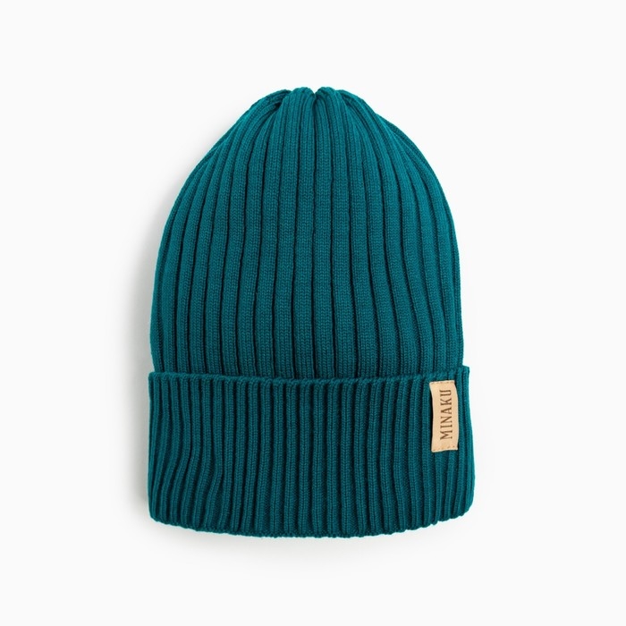 Шапка детская MINAKU с отворотом р-р 56-58, цв.морской волны Шапка детская MINAKU с отворотом р-р 56-58, цв.морской волны