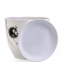 Набор горшков цветочный поддоном 4 шт 0,4 / 1 / 2,5 / 5 л керамика Птички бел