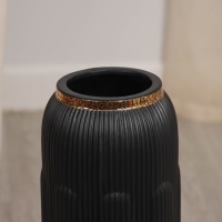 Ваза керамика напольная "Кэйлеб" вертикаль, 60 см, чёрный Ваза керамика напольная "Кэйлеб" вертикаль, 60 см, чёрный