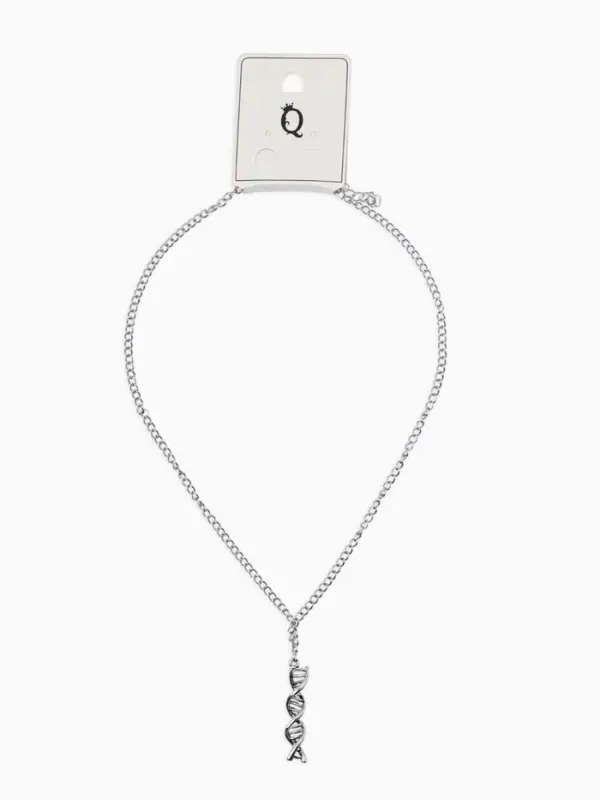 Кулон на цепочке "ДНК", цвет чернёное серебро