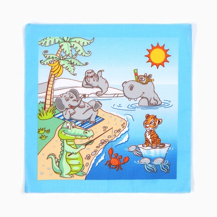 Набор носовых платков Крошка Я "Крокодил" 30*30 см-12 шт, 100% хлопок