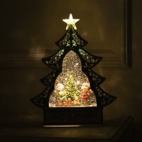 Светодиодная фигура &laquo;Ёлка с детьми и ёлкой&raquo; 23 &times; 29 &times; 9.5 см, пластик, батарейки ААх3 (не в комплекте), USB, свечение тёплое белое
