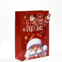 Пакет подарочный &laquo;Новогодняя сказка&raquo;, с ободком, 31 &times; 11 &times; 40 см