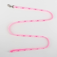 Комплект "Цветные следы", ширина 1 см, поводок 120 см, шлейка 23-35 см, розовый Комплект "Цветные следы", ширина 1 см, поводок 120 см, шлейка 23-35 см, розовый