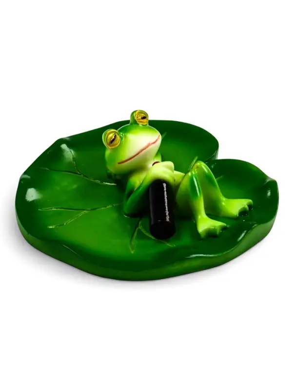 Садовая фигура 10 х 11 х 6 см  водоплавающая  "Лягушка на отдыхе"