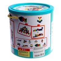 Деревянный конструктор в банке, 40 деталей, 20 &times; 18 &times; 18 см