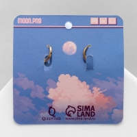 Серьги эмаль &laquo;Искусство&raquo; полумесяц, цвет синий в золоте