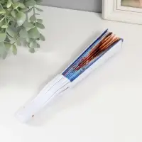 Веер пластик, текстиль "Фламинго" МИКС 23 см