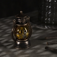 Светодиодная фигура &laquo;Фонарь со снеговиком&raquo; 8 &times; 12 &times; 6 см, пластик, батарейки AG13х3 (в комплекте), свечение тёплое белое