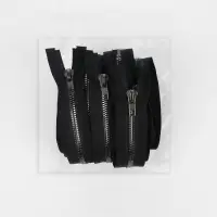 Молния &laquo;Трактор&raquo;, №5, разъёмная, декоративное звено &laquo;Акулий зуб&raquo;, замок автомат, 80 см, цвет чёрный/чёрный никель, цена за 1 штуку