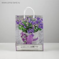 Пакет "Лиловое сердце", мягкий пластик, 30 х 9 х 40 см, 140 мкм