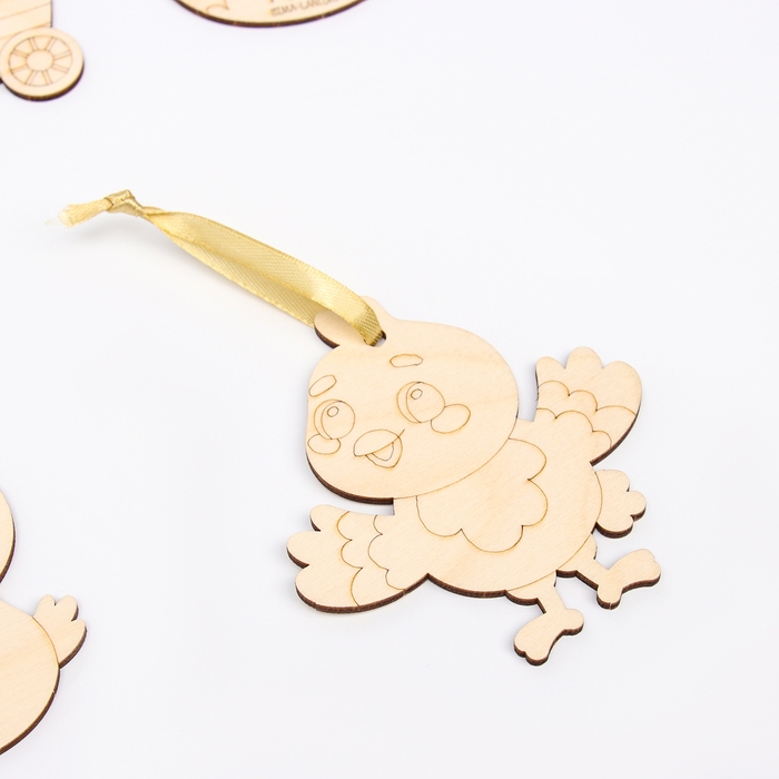 Заготовки для творчества. Роспись по дереву &laquo;Пасха: цыплята&raquo;, 5 шт