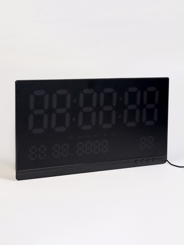 Часы электронные настенные, календарь и термометр, 47.5 х 25.3 см, белые цифры 10.8 х 5.3 см 10766 Часы электронные настенные, календарь и термометр, 47.5 х 25.3 см, белые цифры 10.8 х 5.3 см 10766