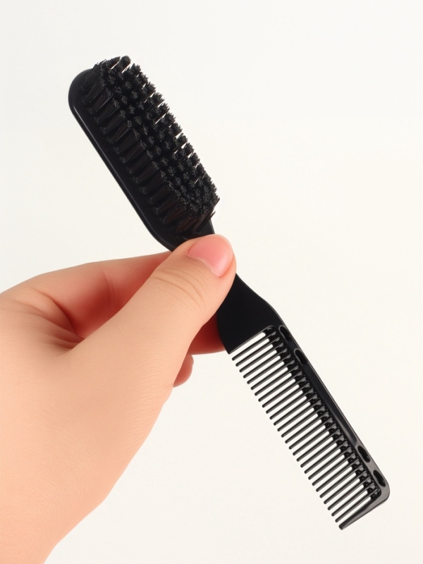 Расческа-щетка для для барбершопа 17*2,5*2см пластик черный пакет QF