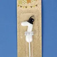 Свеча для торта &laquo;Джентельмен&raquo;, цифра 7, белая