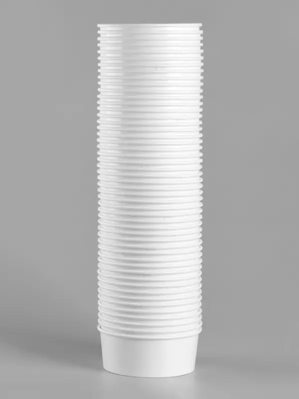 Тарелка (Контейнер без крышки) одноразовая глубокая "Белая" картон, 750 мл