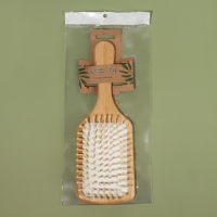 Расчёска массажная &laquo;BAMBOO&raquo;, широкая, бамбуковая, 8 &times; 25 см, цвет &laquo;светлое дерево&raquo;