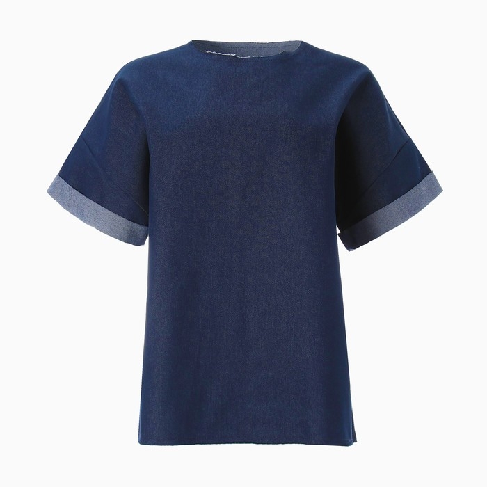 Футболка женская оверсайз MINAKU: Jeans Collection цвет синий, р-р 46 Футболка женская оверсайз MINAKU: Jeans Collection цвет синий, р-р 46