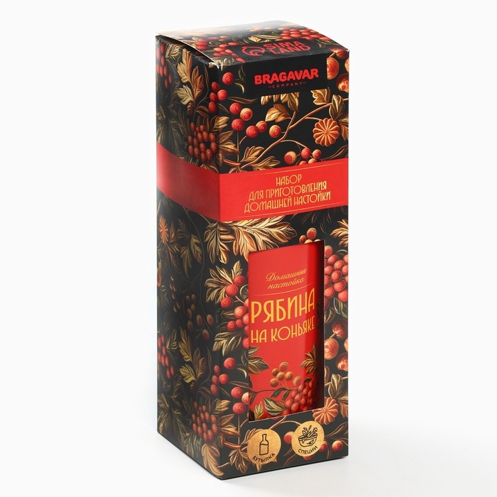 Подарочный набор для приготовления настойки «Рябина на коньяке», набор трав и специй 20 г., бутылка 500 мл., инструкция Подарочный набор для приготовления настойки «Рябина на коньяке», набор трав и специй 20 г., бутылка 500 мл., инструкция