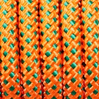 Веревка страховочно-спасательная "Climb" 32 прядная, зелено-оранжевая, d= 8 мм, 20 м