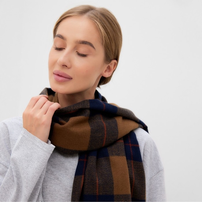 Шарф зимний с кистями MINAKU 65*180 + 3 см клетка Шарф зимний с кистями MINAKU 65*180 + 3 см клетка